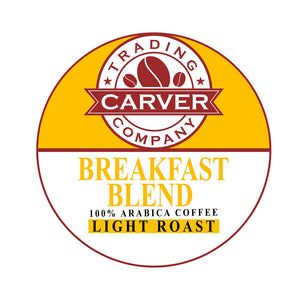 Breakfast Blend - Light Roast Single Service Coffee Pods - Carver Trading Co.